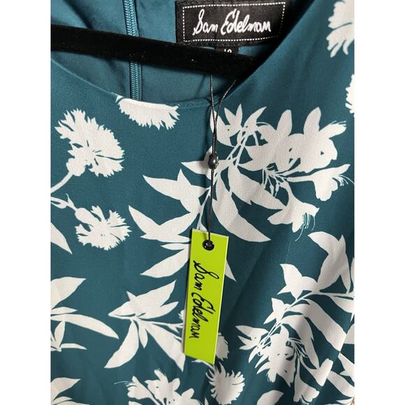 Sam Edelman Women's Floral Sleeveless Dress Round Neck, Teal , Size 10 NWT - Picture 9 of 9